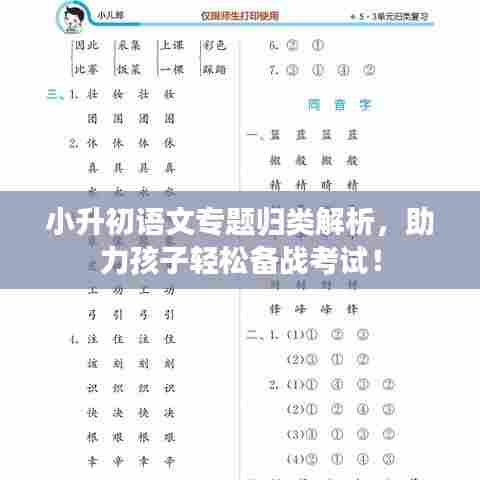 小升初语文专题归类解析，助力孩子轻松备战考试！