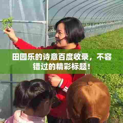 田园乐的诗意百度收录，不容错过的精彩标题！