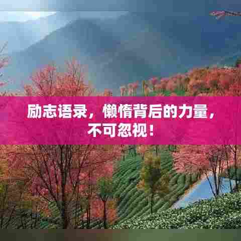 励志语录，懒惰背后的力量，不可忽视！